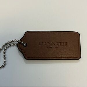 Coach Brown Hang Tag with Nickle Ball Chain